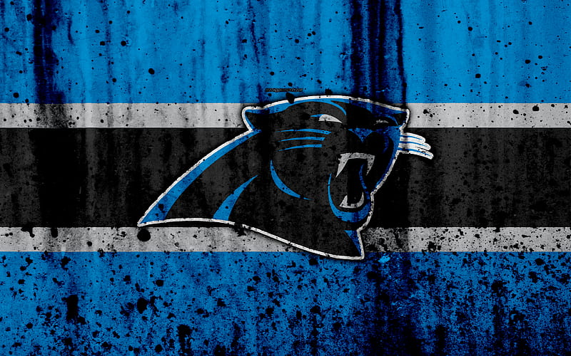 Carolina Panthers, grunge, NFL, american football, NFC, logo, USA, art, stone texture, South Division, HD wallpaper