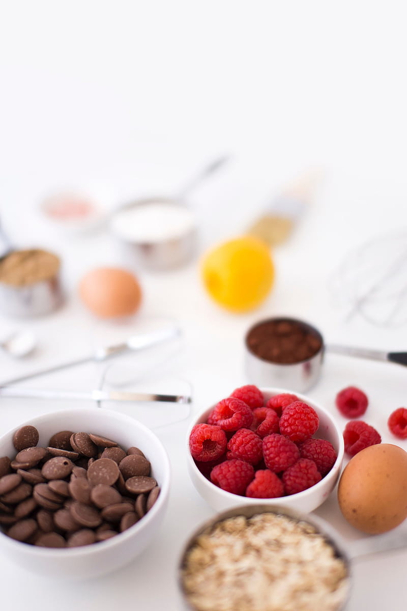 chocolate, raspberries, ingredients, cooking, HD phone wallpaper