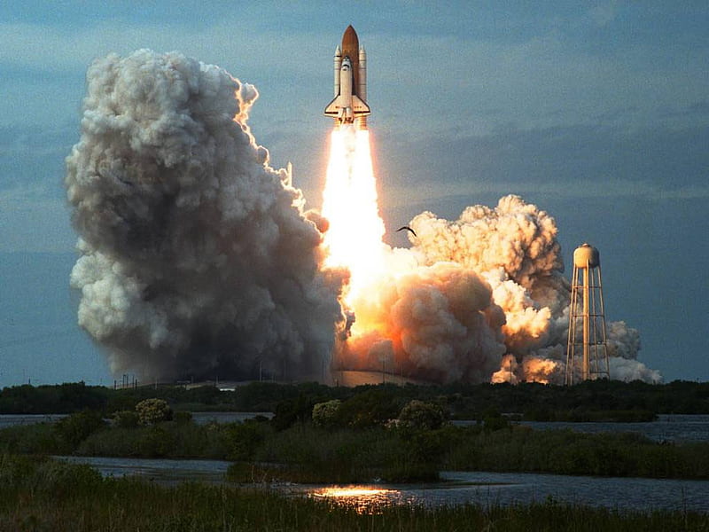 And We Have Liftoff, launch, smoke, space shuttle, exhaust, HD wallpaper