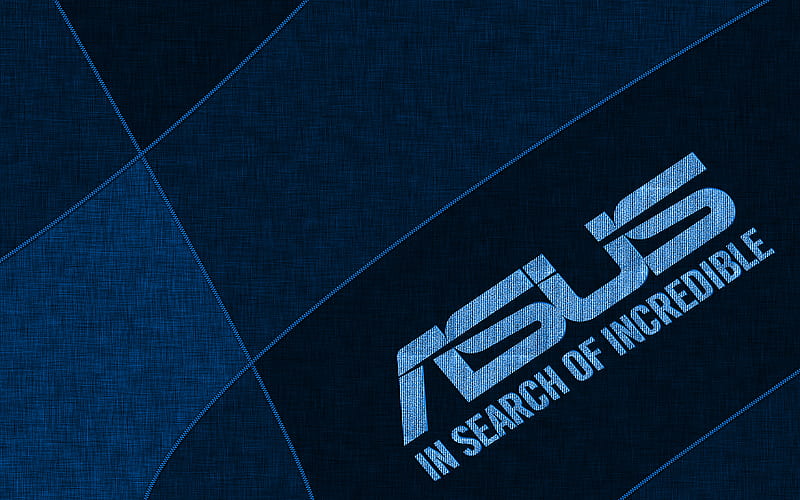 Asus blue logo creative, blue fabric background, Asus logo, brands, Asus, HD wallpaper