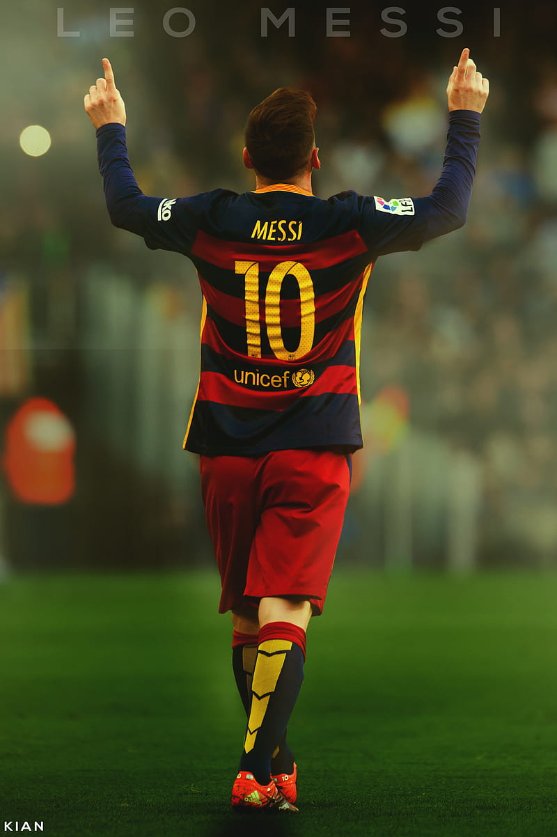 Lionel Messi, soccer, hop, effects, FC Barcelona, HD phone wallpaper