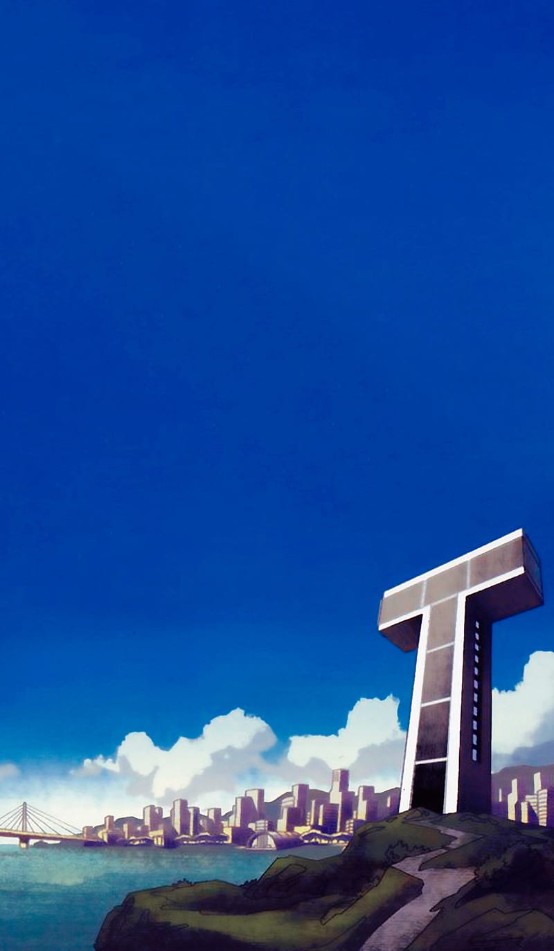 Teen Titans Tower, cartoon network, childhood, sky, bridge, ocean, horizon, force, infinity, over, superhero, HD phone wallpaper