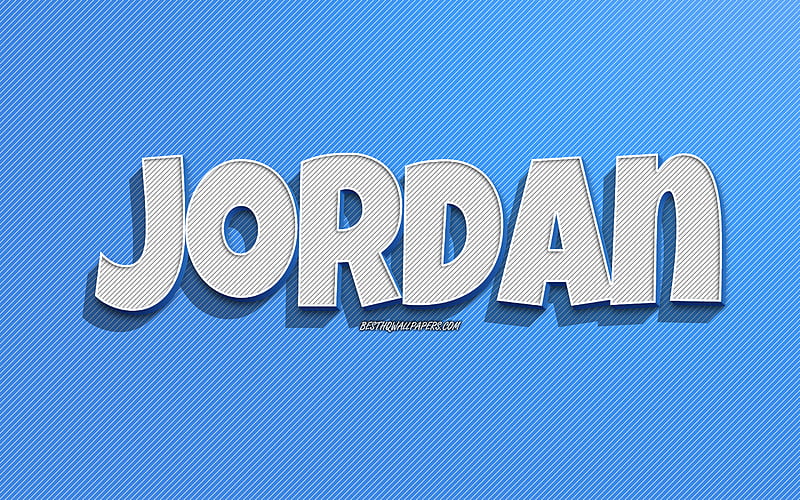 Jordan, blue lines background, with names, Jordan name, male names, Jordan greeting card, line art, with Jordan name, HD wallpaper