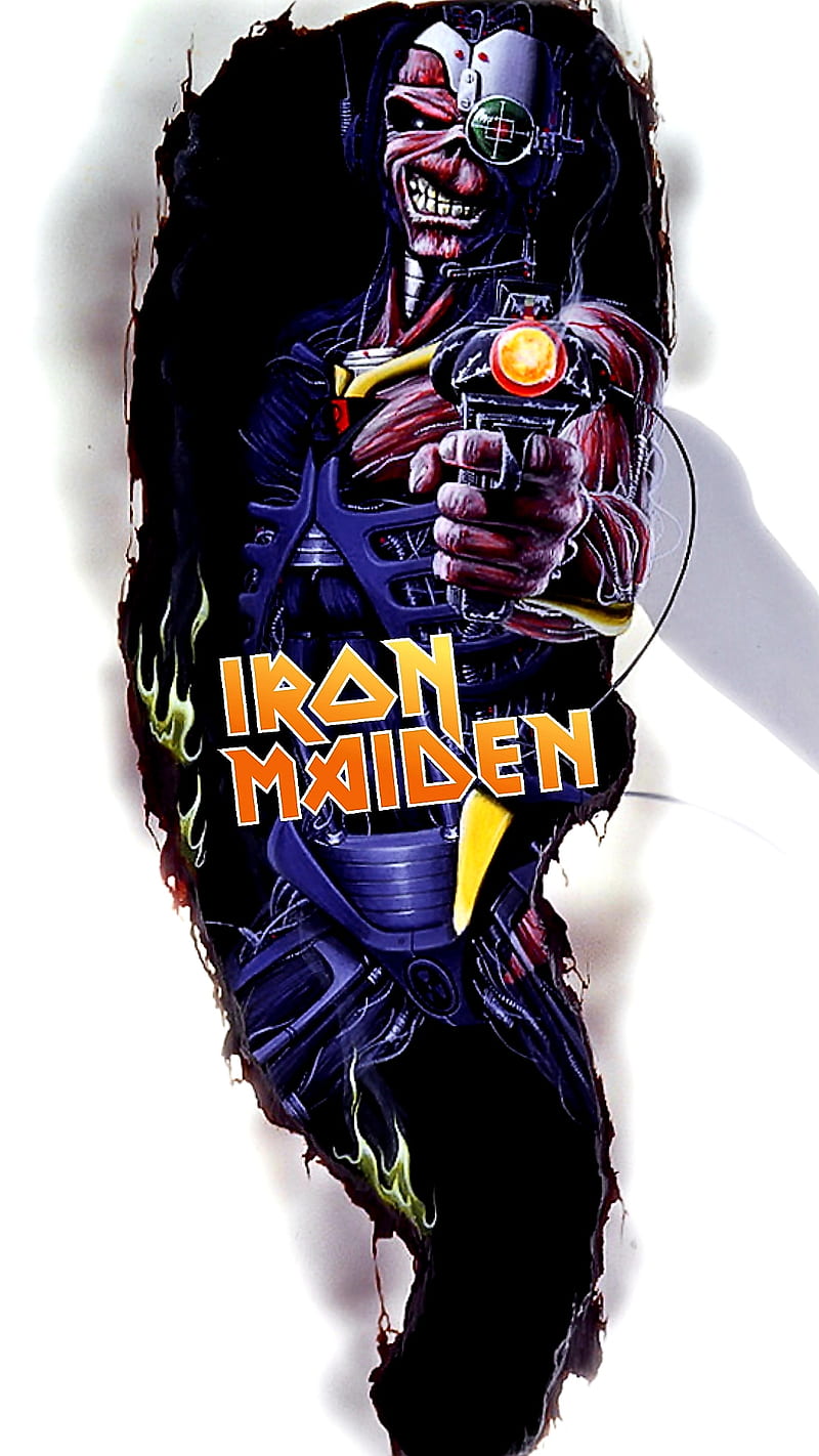 Iron Maiden, band, british, ed hunter, eddie, heavy metal, somewhere in time, speed metal, HD phone wallpaper