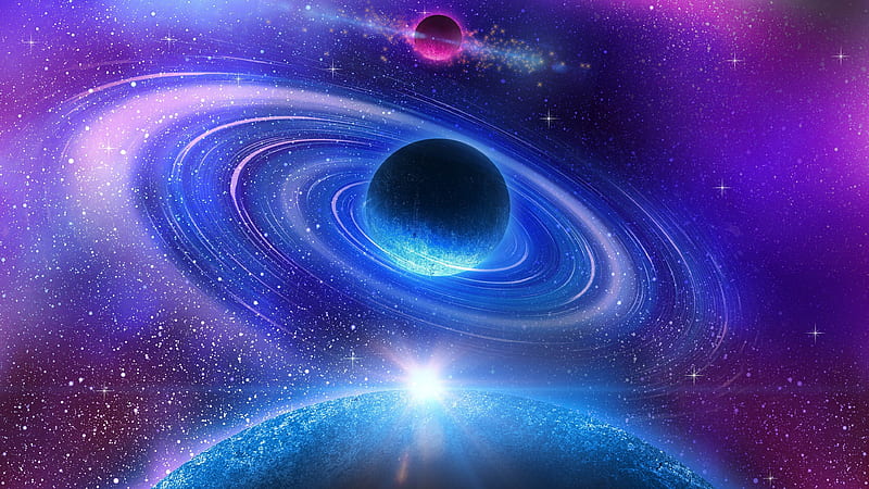 Solar System Colorful Digital Art Abstract, HD wallpaper