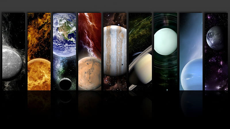 Solar System, Venus, Saturn, Jupiter, Uranus, plantes, Earth, Neptune, Pluto, Mercury, Mars, HD wallpaper