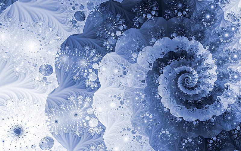 Patchwork of Stars, pretty, spiral, fractal, patchwork, blue, HD wallpaper
