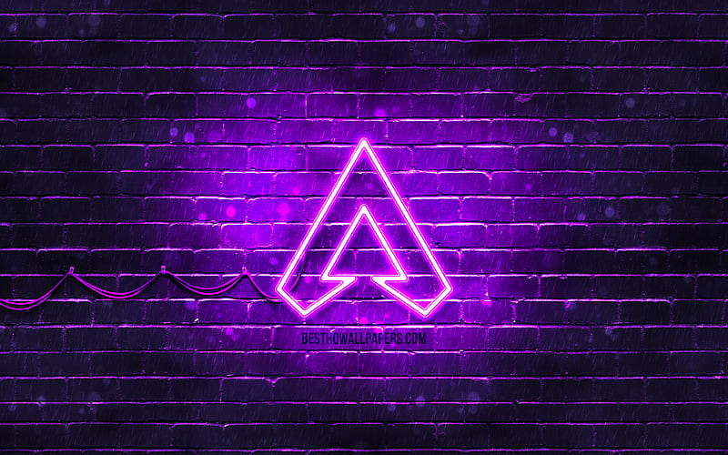 Apex Legends violet logo violet brickwall, Apex Legends logo, 2020 games, Apex Legends neon logo, Apex Legends, HD wallpaper