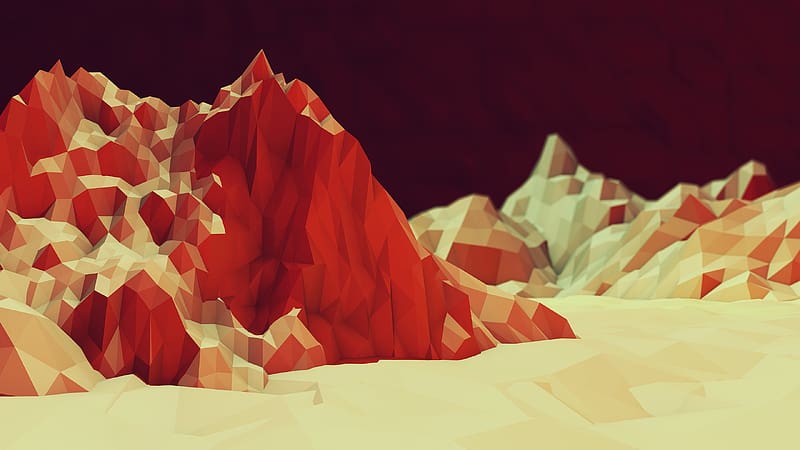 Abstract, Mountain, Facets, Low Poly, HD wallpaper