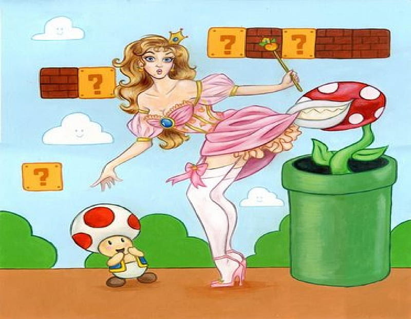 Princess Peach, games, mario, toad, HD wallpaper