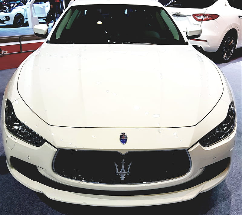 MASERATI, car, expensive, italy, luxury, money, withe, HD wallpaper