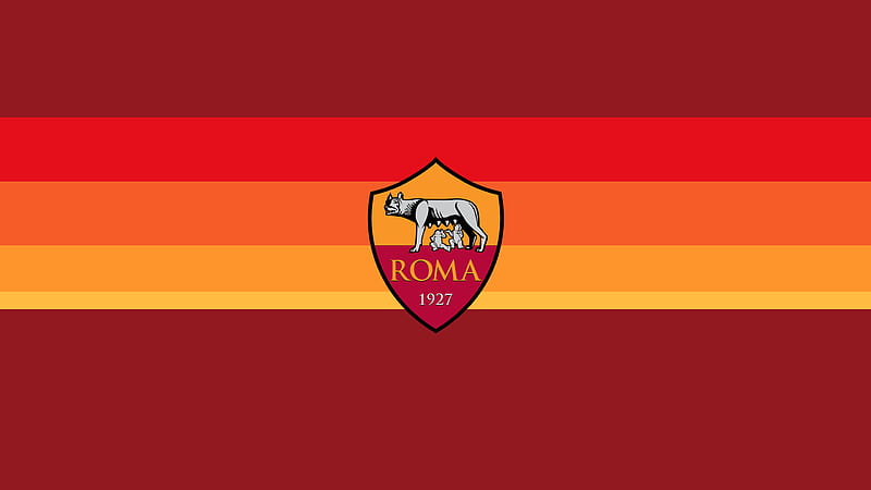Crest Emblem Logo Soccer Symbol Red Orange Yellow Lines A.S, Roma, HD wallpaper