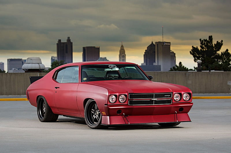 1970-Chevelle, Classic, Red, GM, Muscle, HD wallpaper
