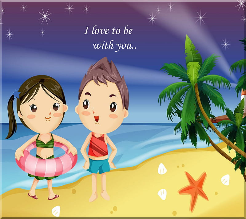 With You, 3d, anime, beach, boy, cartoon, couple, girl, latest, love, HD  wallpaper | Peakpx