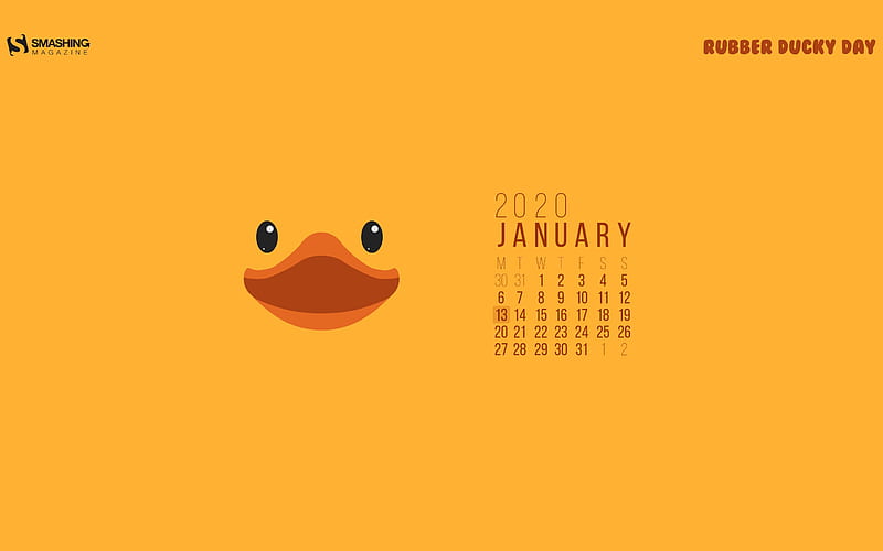 Rubber Ducky Day January 2020 Calendar, HD wallpaper
