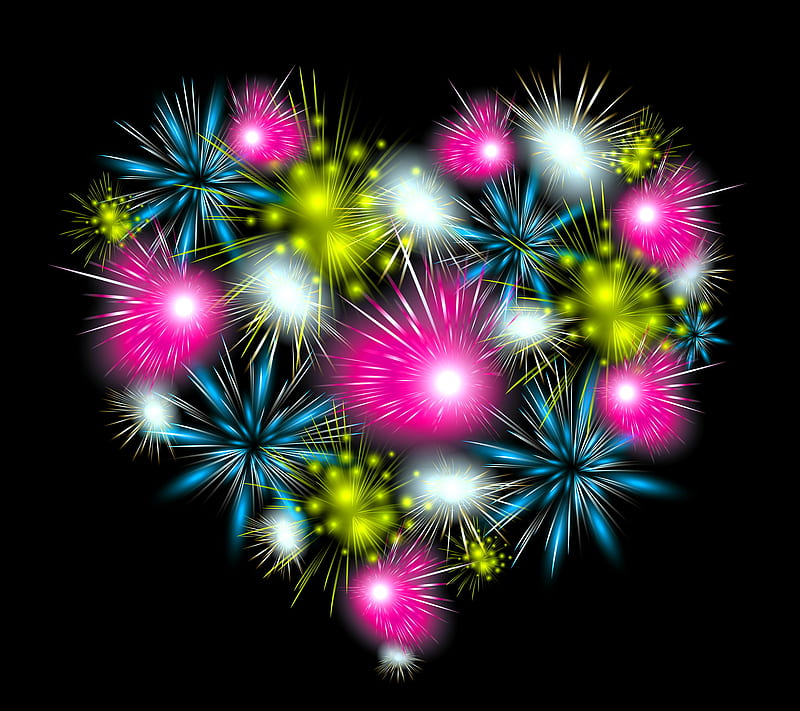 Fireworks, abstract design, background, fireworks colorful, HD wallpaper