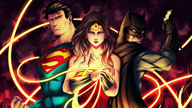 Justice League, Wonder Woman, Superman, Batman, DC Comics, Lasso of Truth,  HD wallpaper | Peakpx