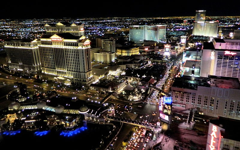 North Las Vegas Strip at Night 2, USA, cityscape, strip, Nevada, graphy, wide screen, scenery, Las Vegas, HD wallpaper