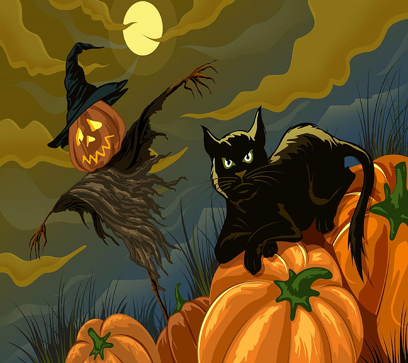 Gato de halloween, gato, halloween, Fondo de pantalla HD | Peakpx