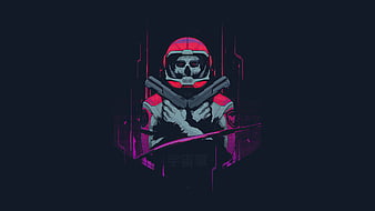 Cyberpunk Astronaut Minimal, HD wallpaper