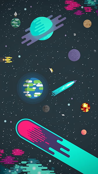 Cartoon Galaxy, galaxy, planet, space, HD phone wallpaper | Peakpx