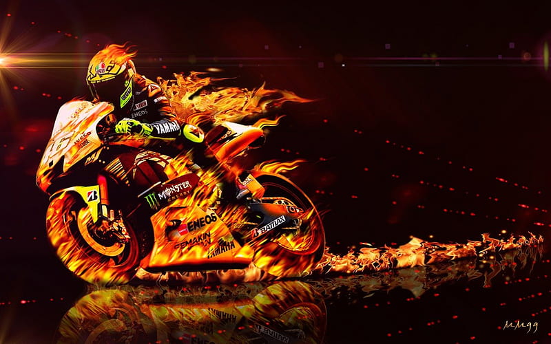 Rossi Burnout 2013, Valentino Rossi, Rossi, MotoGP, madmark99, 46, HD wallpaper