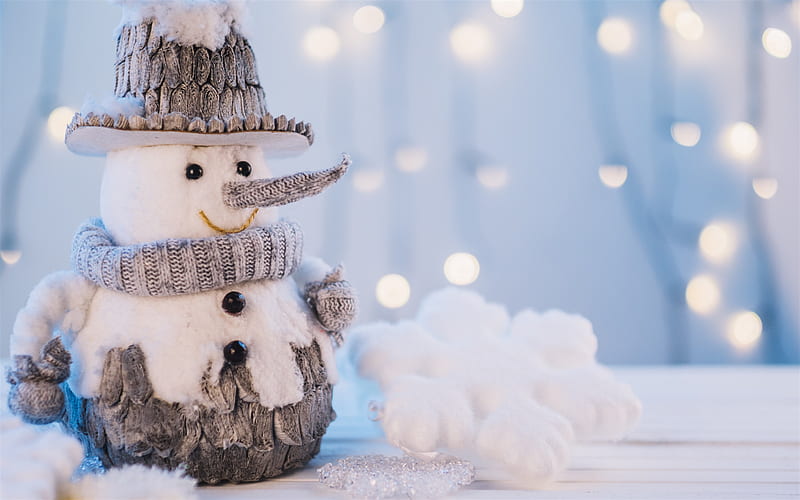 snowman, winter, snow, snowmen, New Year, Christmas, toy, creative snowman, HD wallpaper