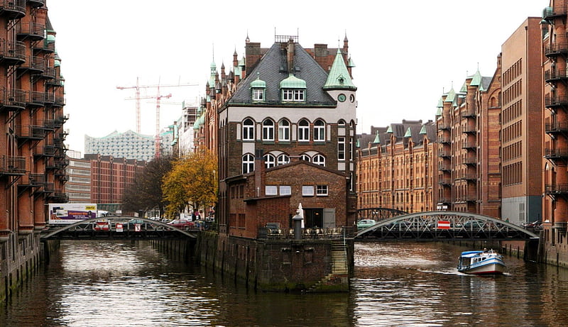 *** HAMBURG - Germany ***, architecture, city, monuments, houses, old, harbor, HD wallpaper