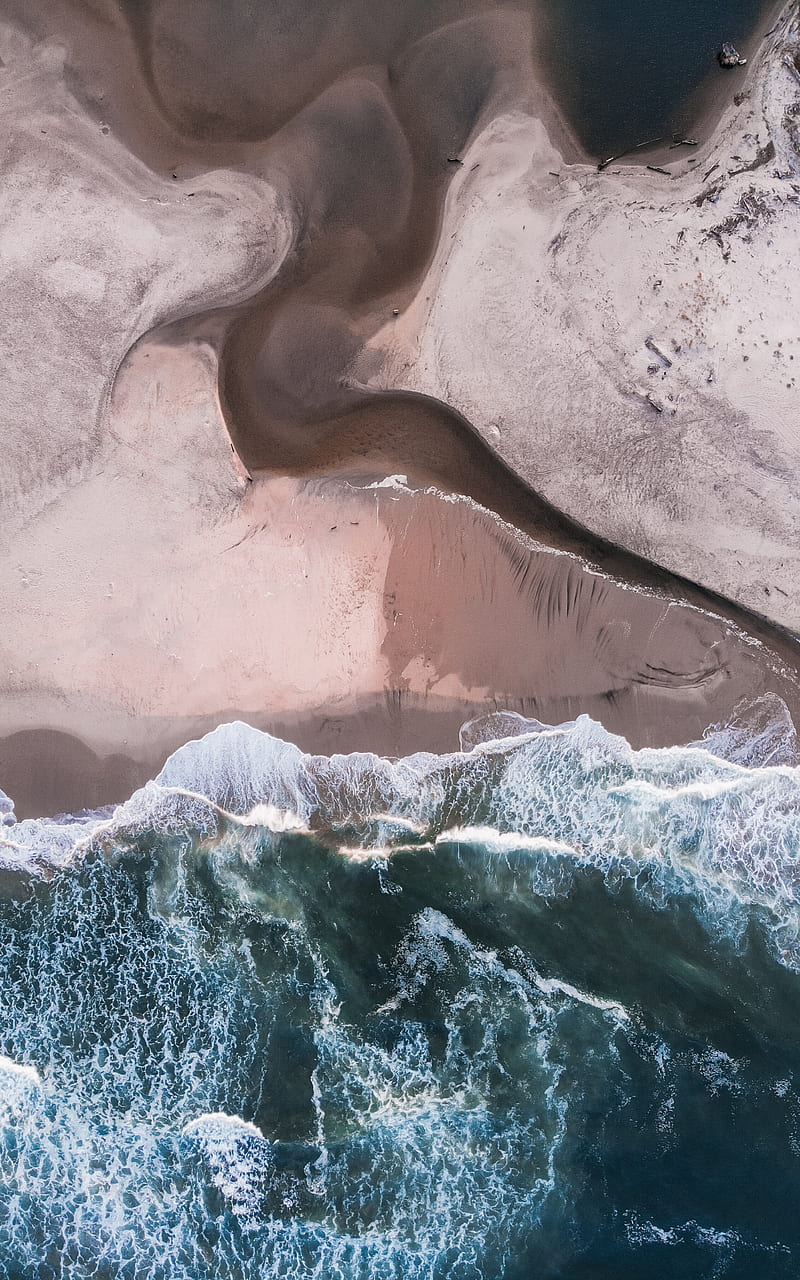 tide, relief, aerial view, HD phone wallpaper