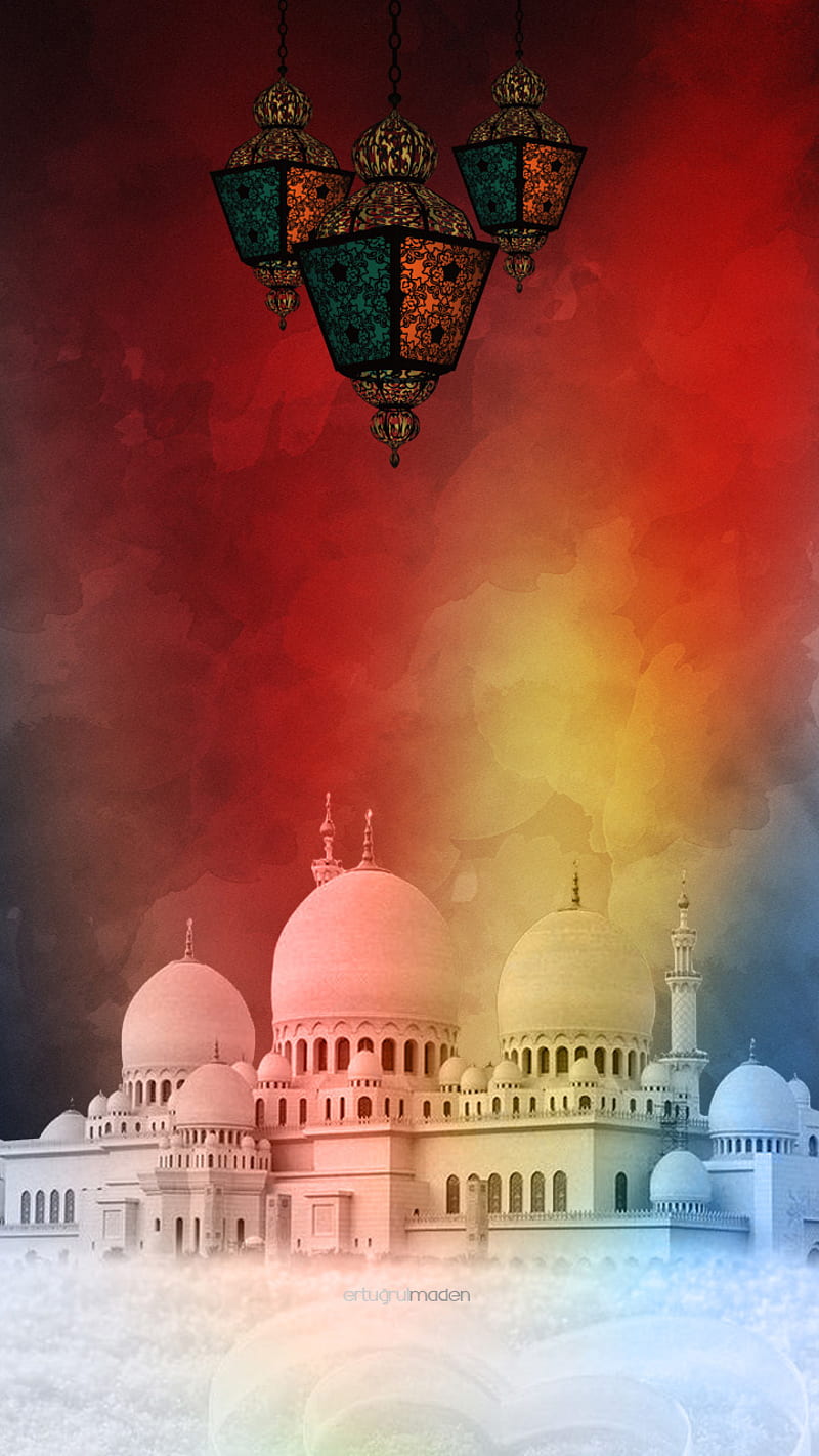 Mosque background, april, cuma, eid mubarak, islam, islamic, jumat, jumma, masajida, muslim love, raya, HD phone wallpaper