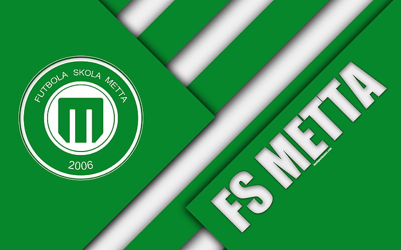 FS Metta Latvian football club, logo, material design, emblem, green white abstraction, SynotTip Virsliga, Riga, Latvia, football, HD wallpaper