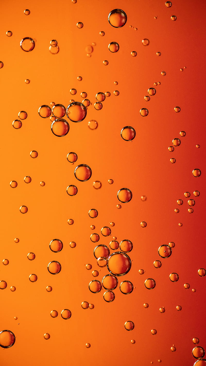 Bubbles , orange, balls, bright, abstract, HD phone wallpaper