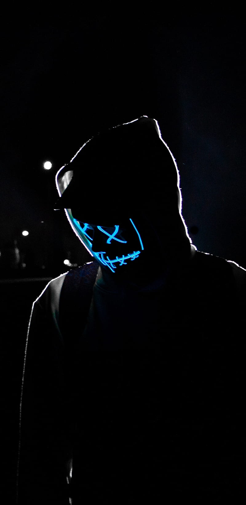 Mascara, hacker, anonymous, mask, marshmello, black, amoled, anonym, HD phone wallpaper