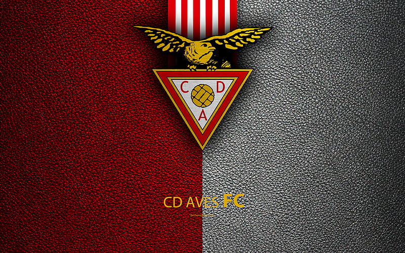 CD Aves FC leather texture, Liga NOS, Primeira Liga, emblem, Aves logo, Vila-daz-Avish, Portugal, football, Portuguese Football Championships, HD wallpaper