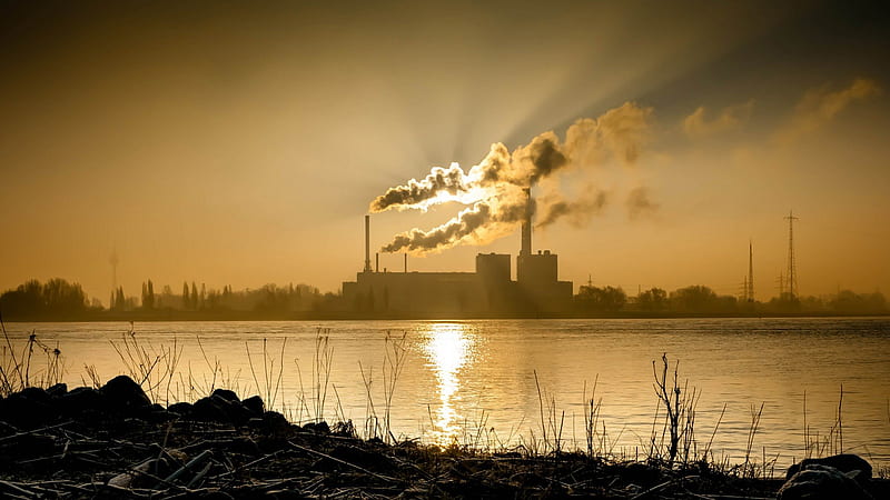 Factory, earth, smoke, pollution, HD wallpaper