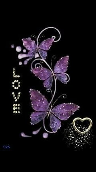 Butterflies, glitter, love, HD phone wallpaper | Peakpx