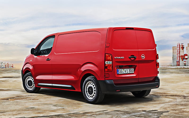 Opel Vivaro, 2019, new van, rear view, exterior, new red Vivaro, cargo van, german cars, Opel, HD wallpaper