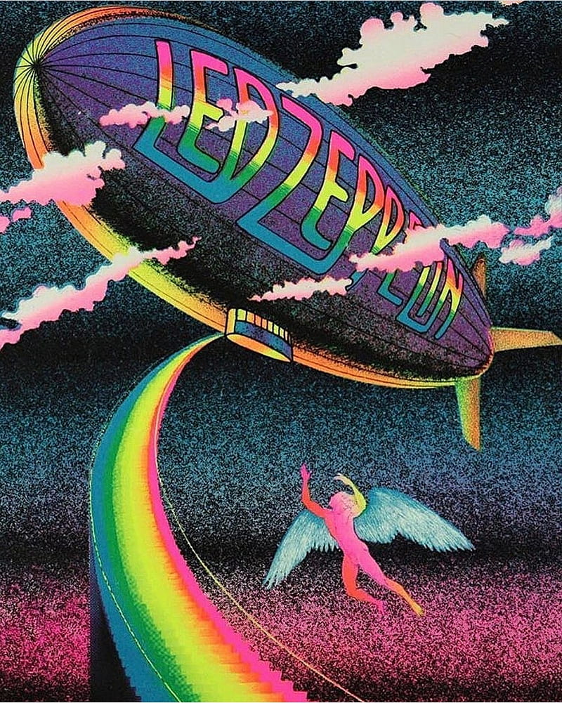 Led zeppelin, art rainbow, HD phone wallpaper