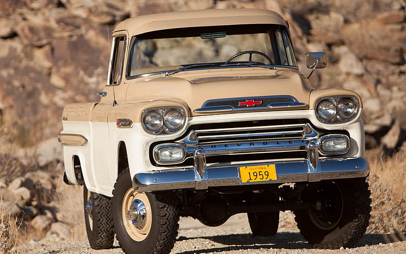 1959, Chevrolet Apache, retro cars, retro american truck, american vintage cars, Chevrolet, HD wallpaper