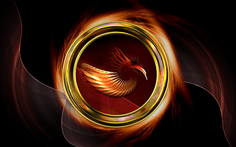 Firebird, dark red, abstract, fractal, HD wallpaper | Peakpx