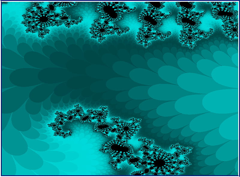 Sea urchins & corals, pretty, turquoise, cyan, fractal, texture, aqua, abstract, blue-green, HD wallpaper