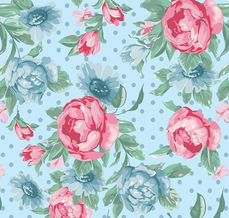 Texture, peony, pattern, green, flower, paper, pink, blue, HD wallpaper