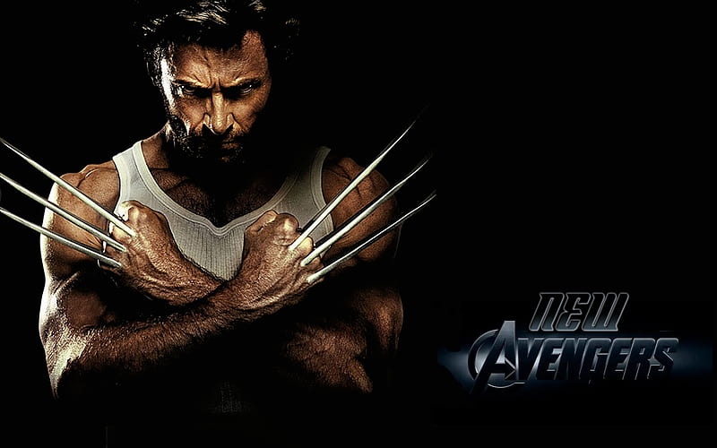 The Avengers (2012), poster, claws, wolverine, movie, black, comics, man, fantasy, Hugh Jackman, the avengers, actor, HD wallpaper