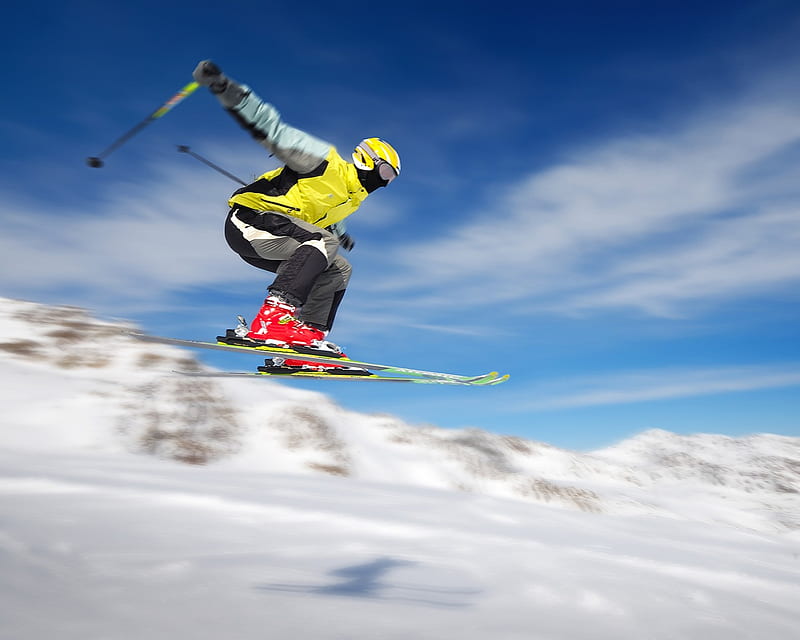 Skier, stunt, sking, snow, air, jump, esports, HD wallpaper