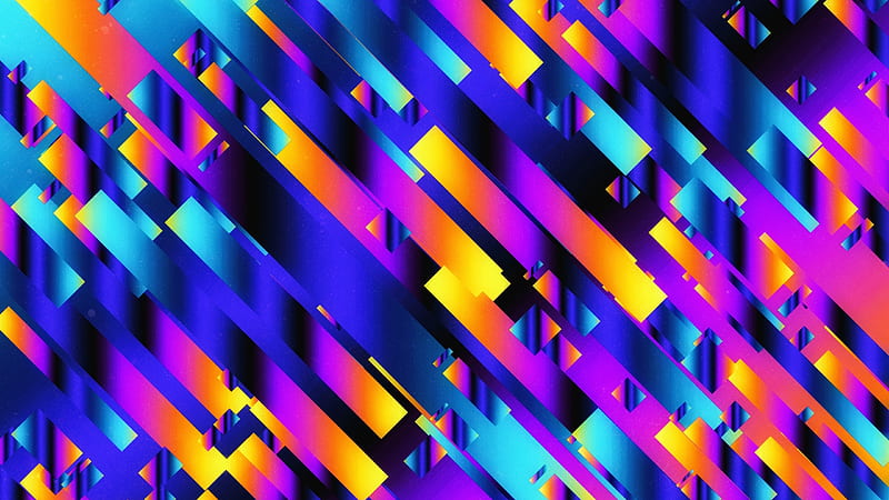Neon Ribbons, cool, 3d, abstract, fun, HD wallpaper