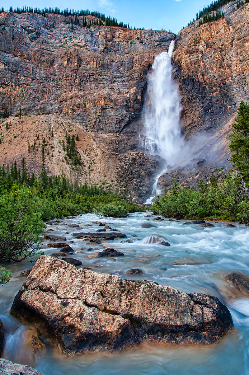Scenic View Of Waterfalls, HD phone wallpaper