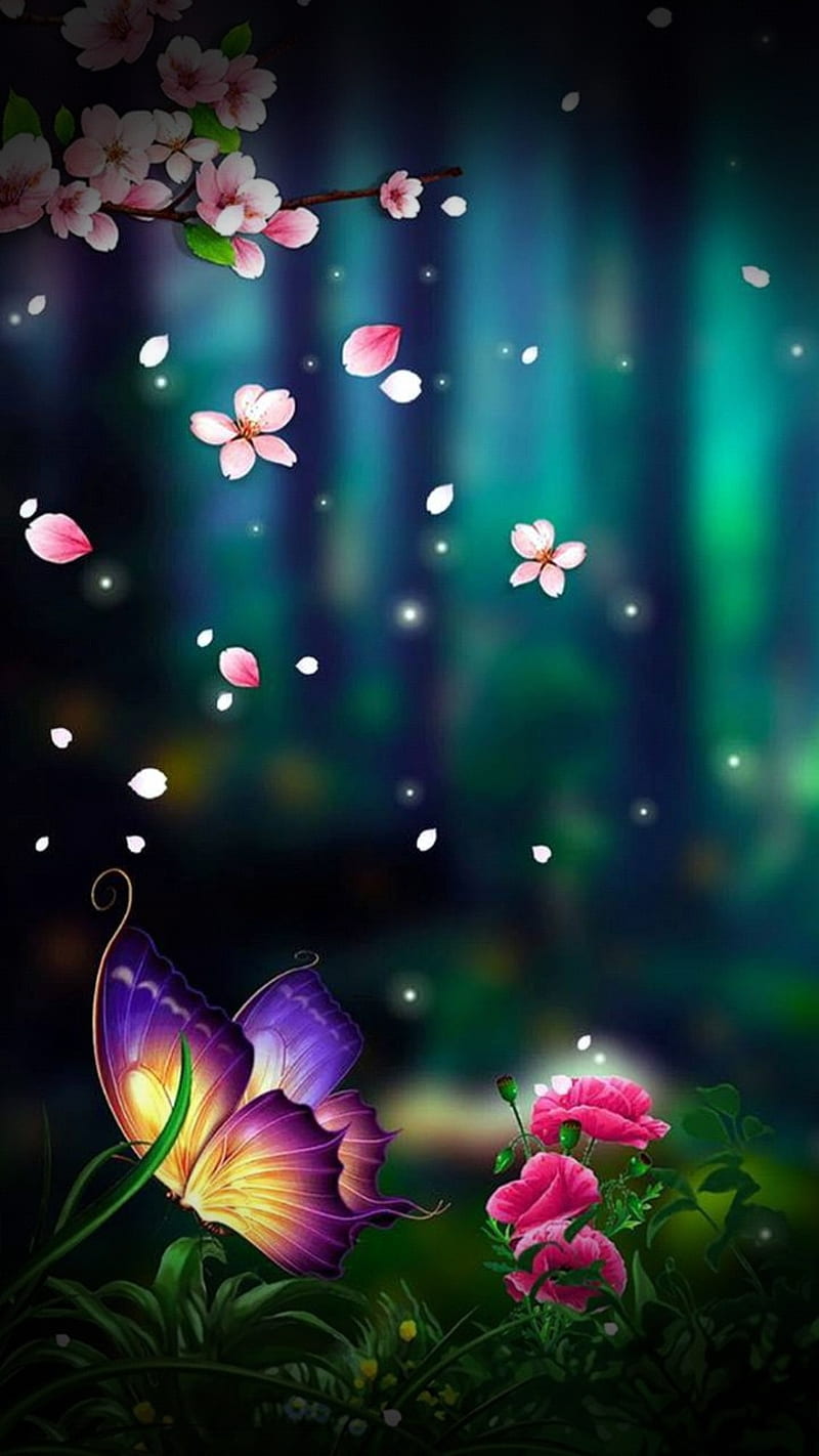 Beautiful nature, butterflies, season, songs, trees, HD phone wallpaper