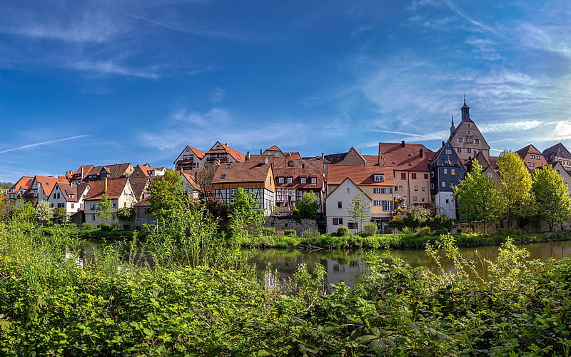 Besigheim, summer travel, german cities, Baden-Wurttemberg, Germany, Europe, HD wallpaper