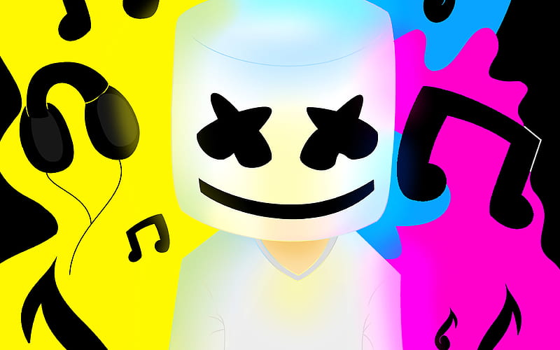 DJ Marshmello, art, musician, DJ, superstars, Marshmello, HD wallpaper