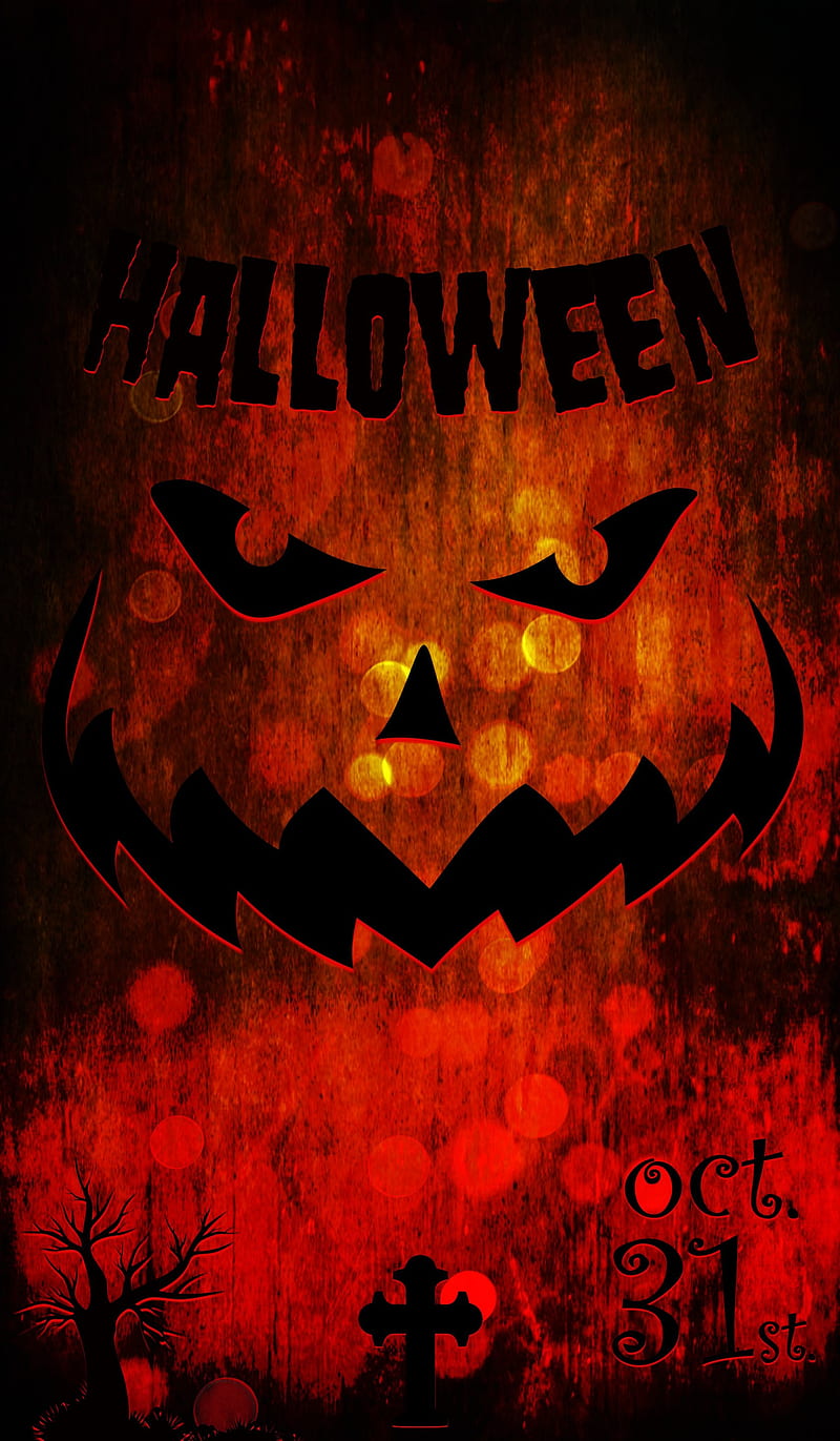 Halloween red&black ar, 31 st october, autumn, eve, festive, holiday, horror, october, red and black, scary, HD phone wallpaper